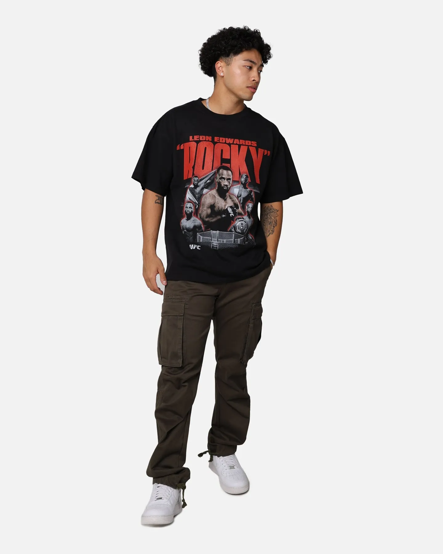UFC By 73Studio Leon "Rocky" Edwards Vintage T-Shirt Washed Black sold by Culture Kings product image thumbnail 2