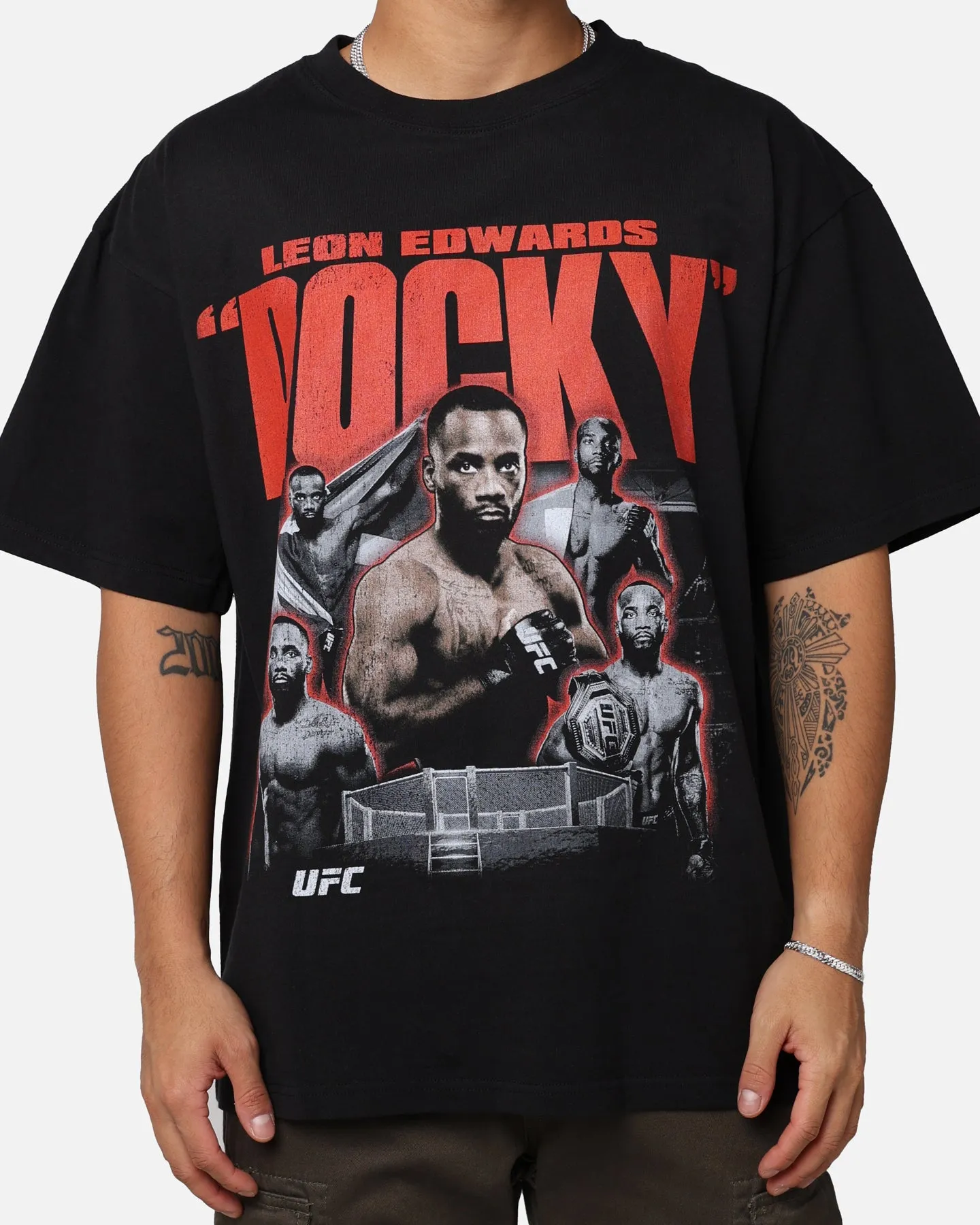 UFC By 73Studio Leon "Rocky" Edwards Vintage T-Shirt Washed Black sold by Culture Kings product image thumbnail 3