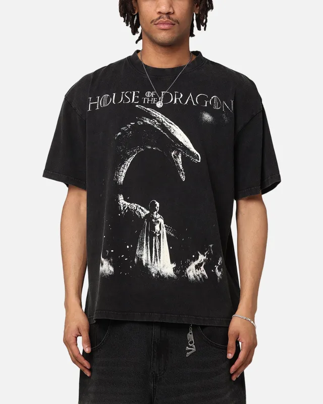 73Studio X House Of The Dragons Fire Vintage T-Shirt Black Acidwash sold by Culture Kings