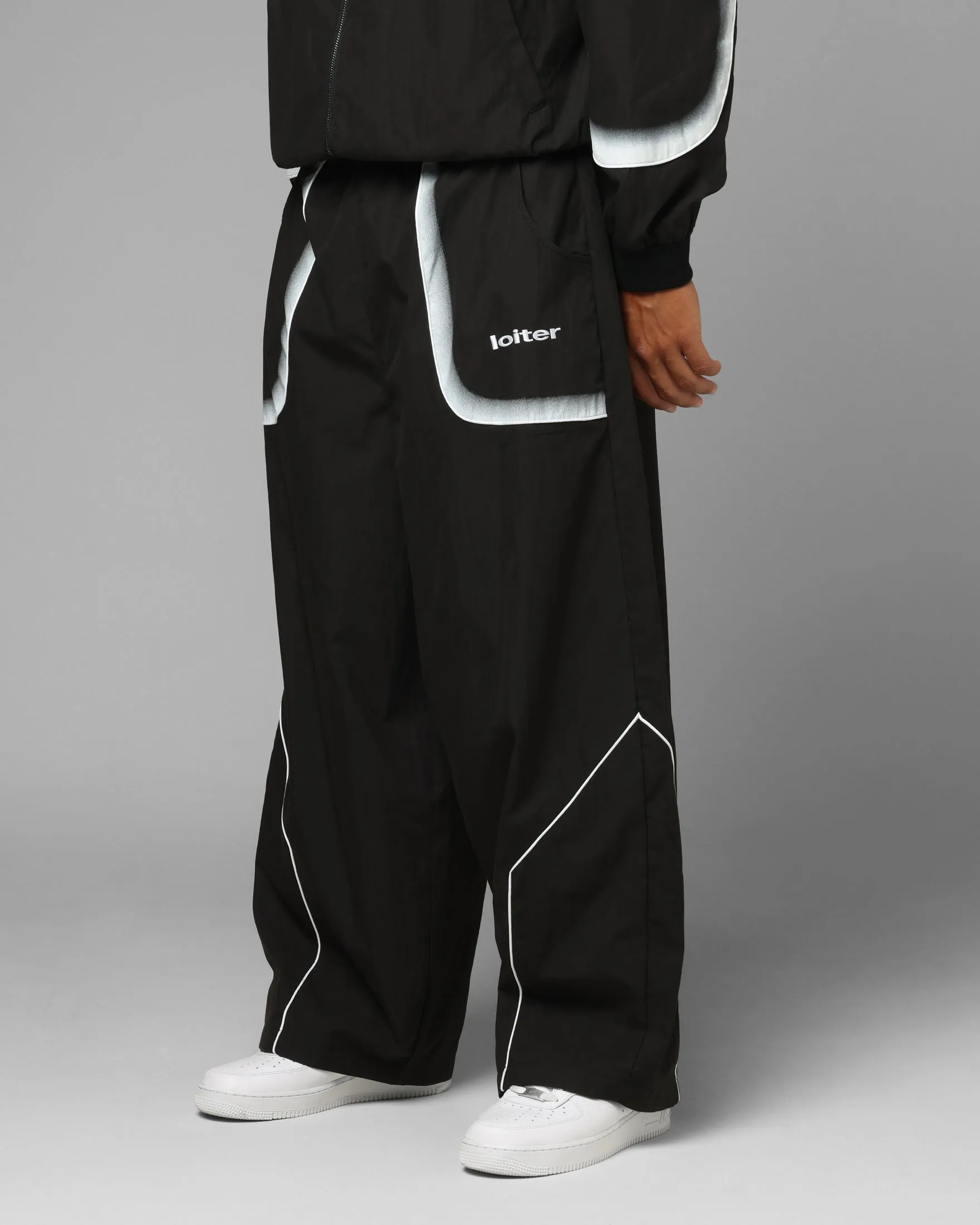 Loiter Spray Day Trackpants Black sold by Culture Kings