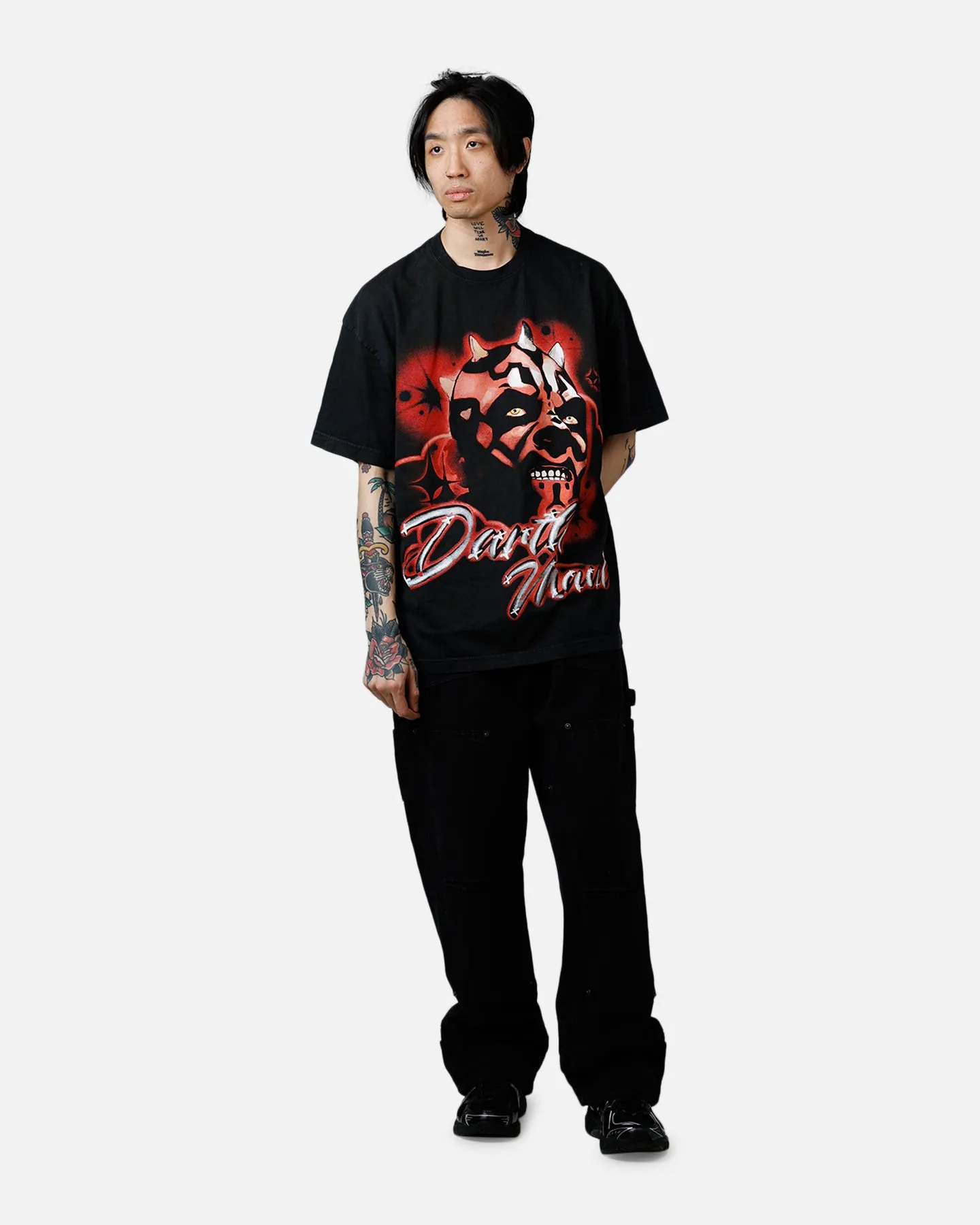 73Studio Star Wars Darth Maul Airbrush T-Shirt Black Acidwash sold by Culture Kings product image thumbnail 3