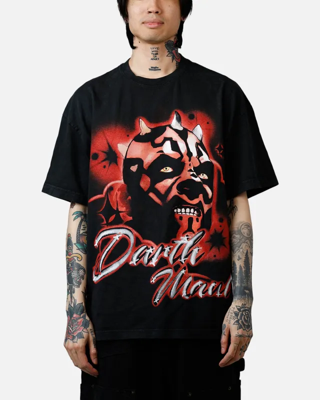 73Studio Star Wars Darth Maul Airbrush T-Shirt Black Acidwash sold by Culture Kings