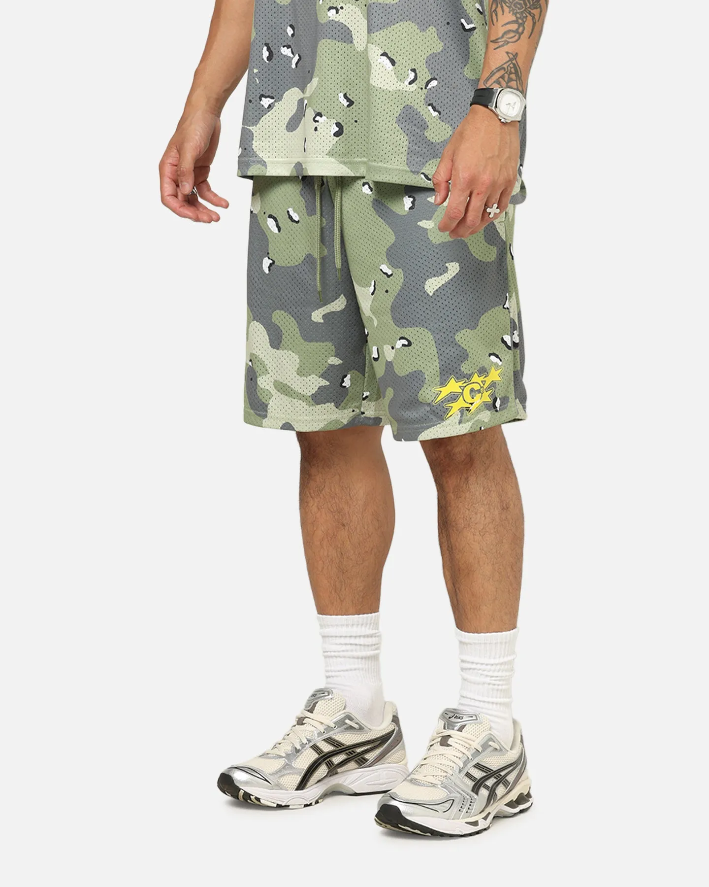 Carre Sideline Basketball Shorts Green Camo sold by Culture Kings