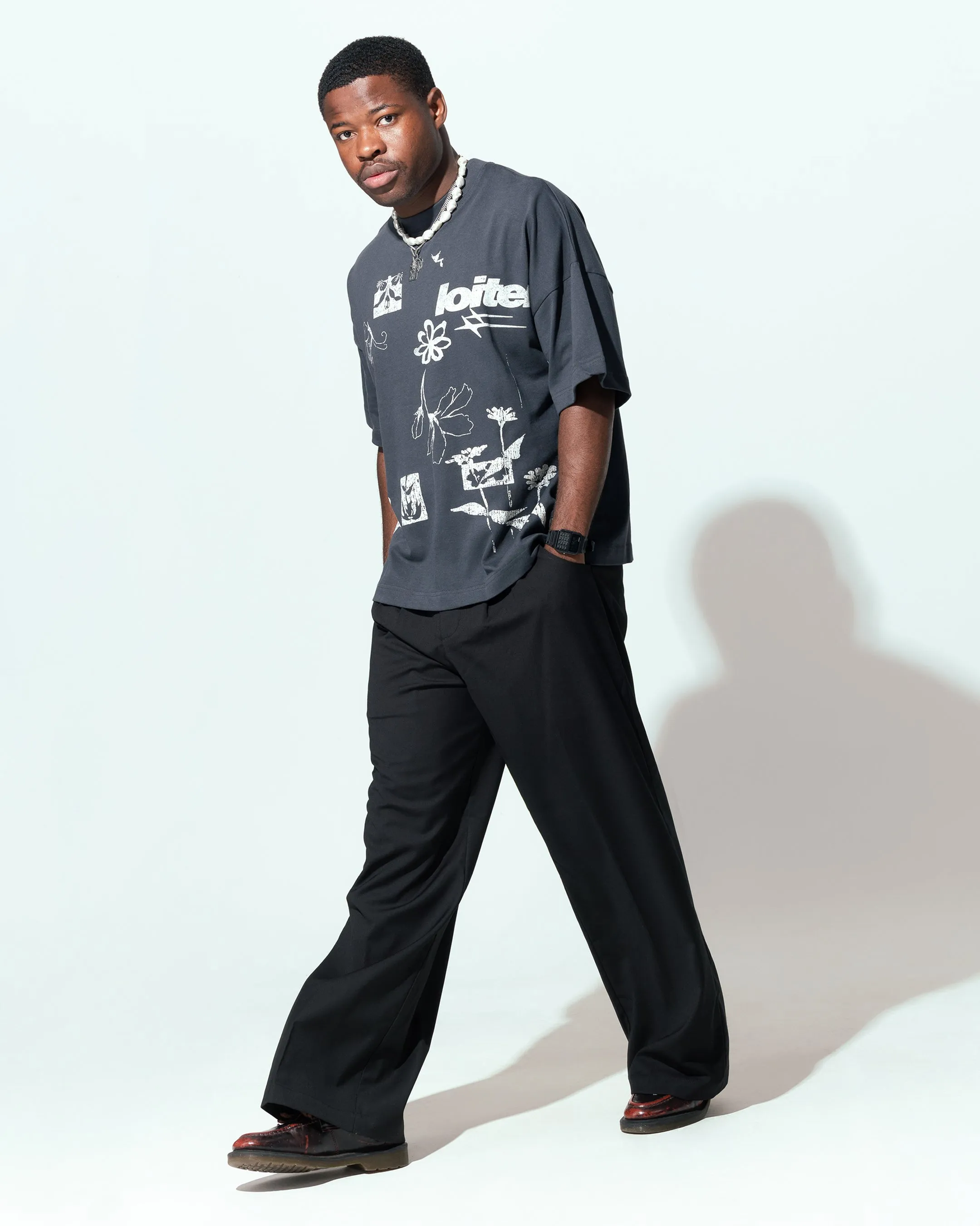 Loiter Flowerbed Box T-Shirt Charcoal sold by Culture Kings product image thumbnail 3