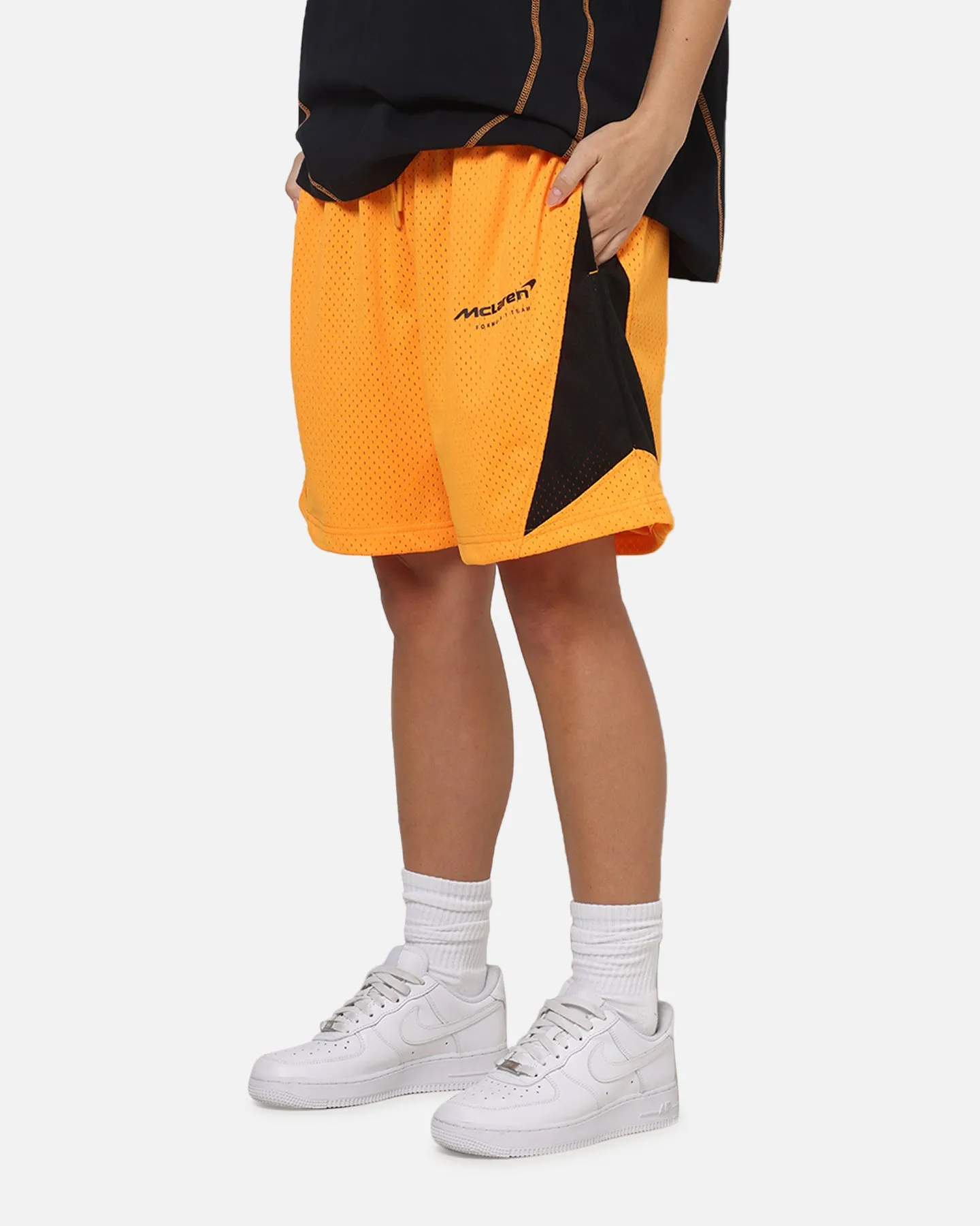 Mitchell & Ness X Mclaren Shorts Papaya sold by Culture Kings
