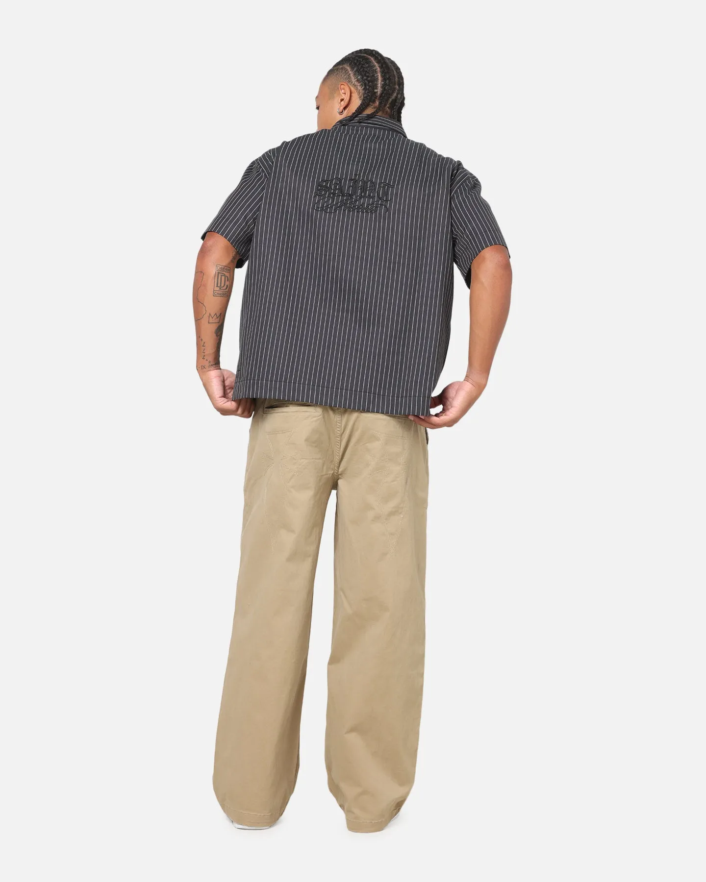 Saint Morta Valhala Pinstripe Button Up Shirt Black/White sold by Culture Kings product image thumbnail 3