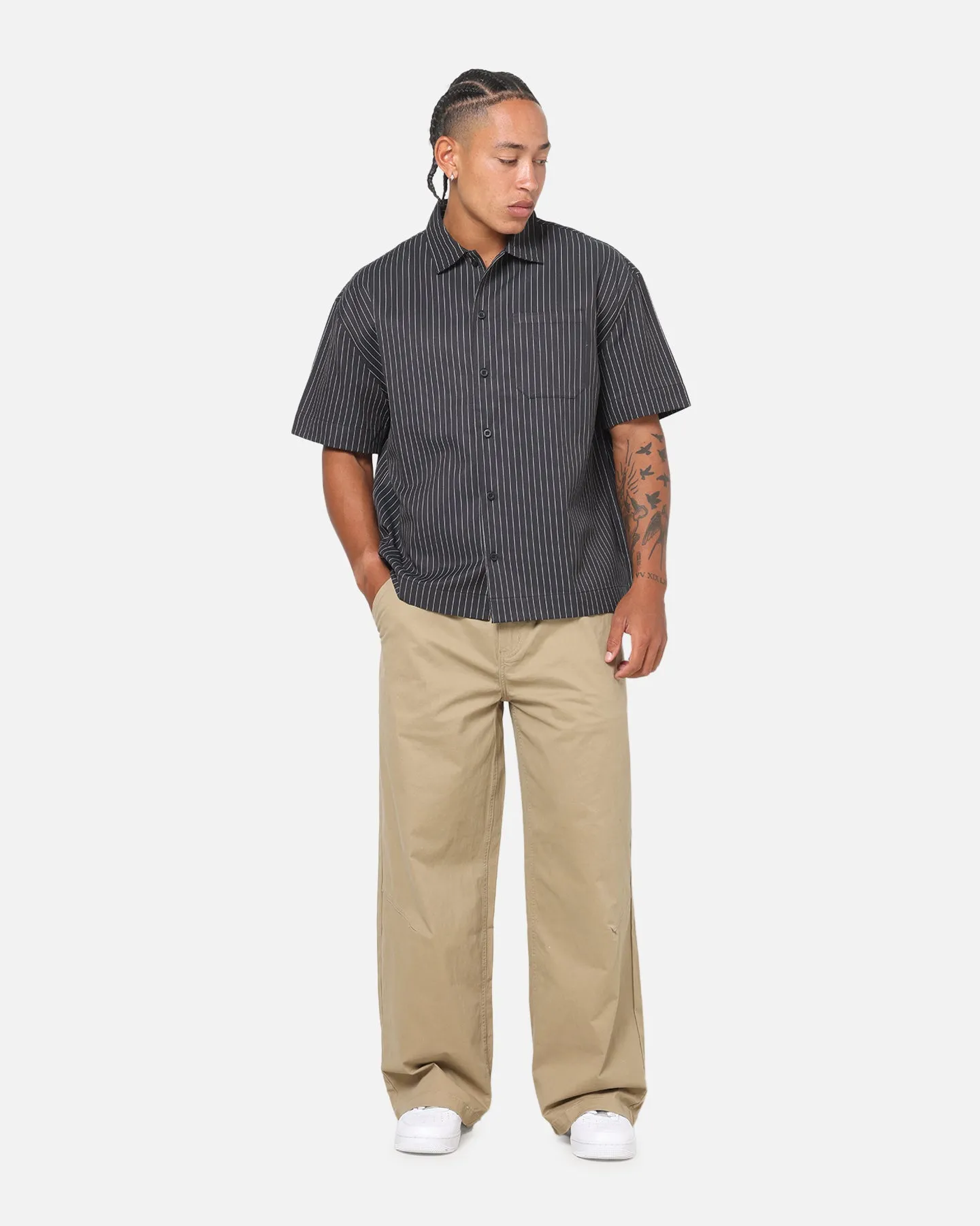 Saint Morta Valhala Pinstripe Button Up Shirt Black/White sold by Culture Kings product image thumbnail 4