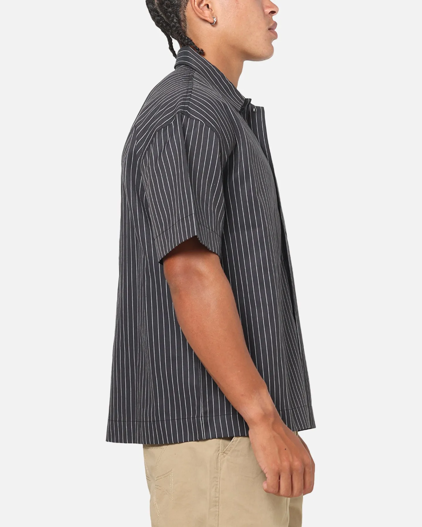 Saint Morta Valhala Pinstripe Button Up Shirt Black/White sold by Culture Kings product image thumbnail 5