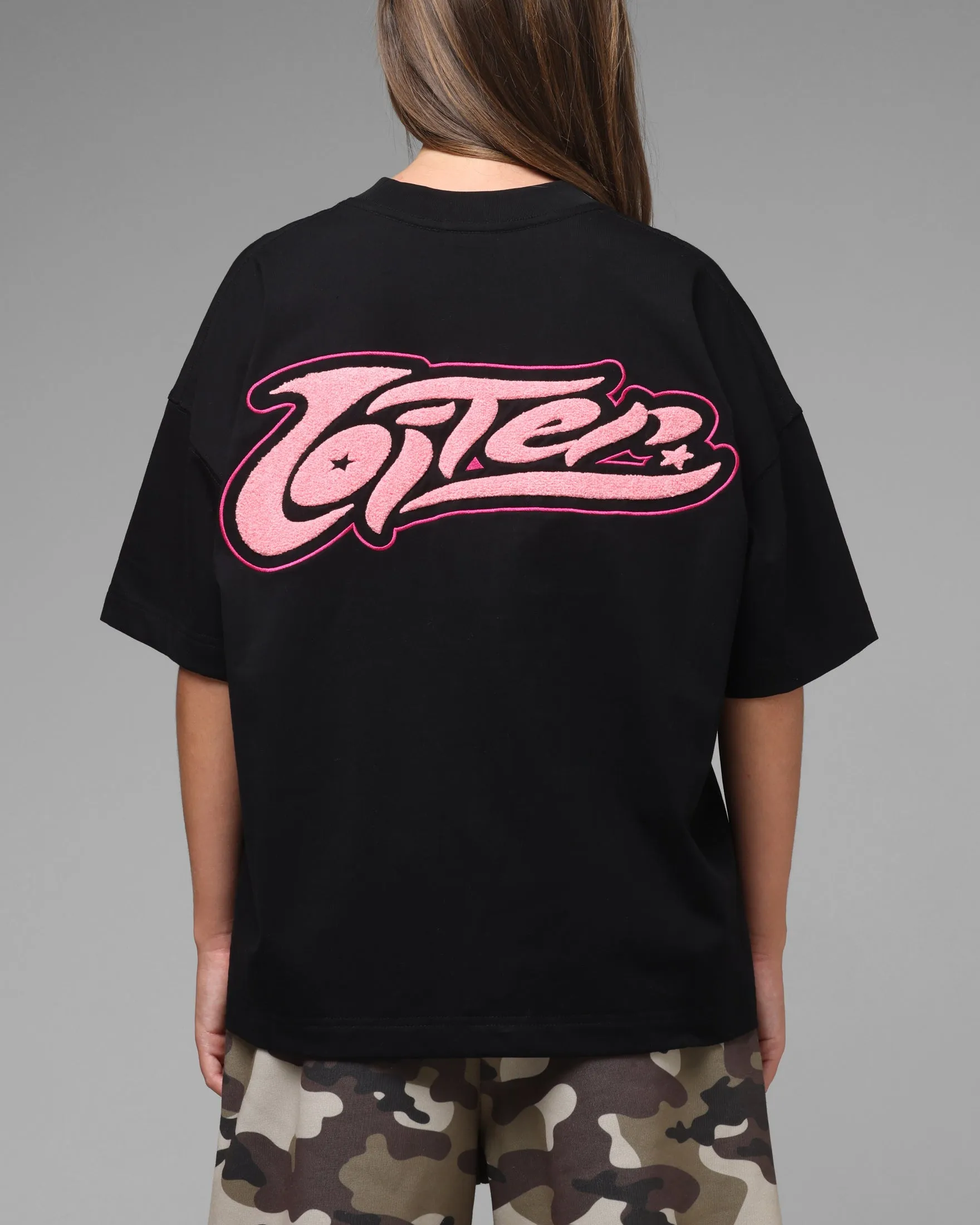 Loiter Jet Stream Chenille T-Shirt Black sold by Culture Kings