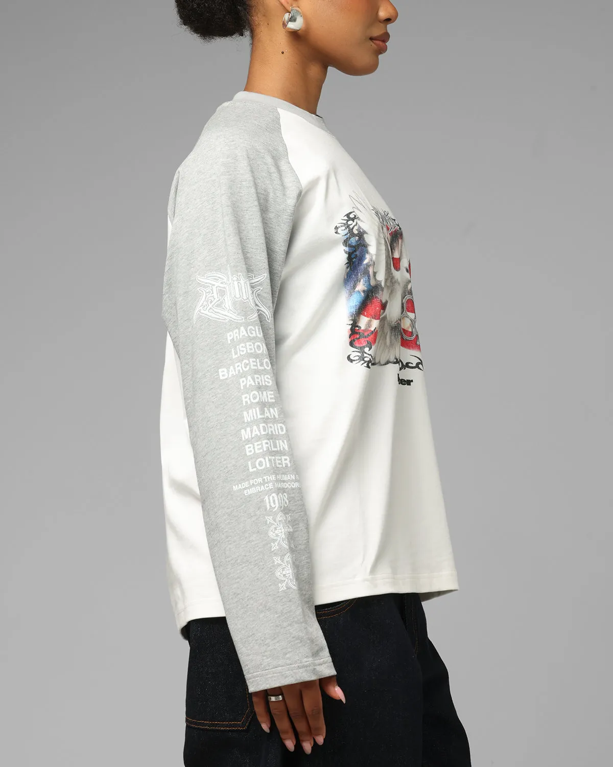 Loiter American Dream Long Sleeve T-Shirt Off White/Grey sold by Culture Kings product image thumbnail 4