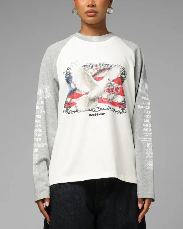 Loiter American Dream Long Sleeve T-Shirt Off White/Grey sold by Culture Kings