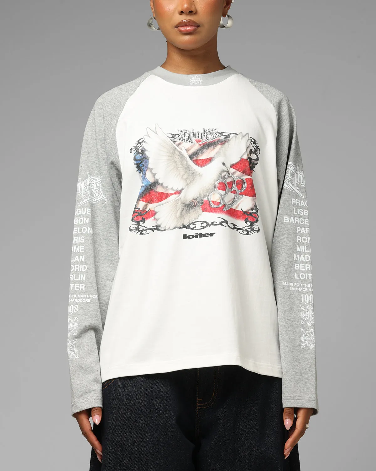 Loiter American Dream Long Sleeve T-Shirt Off White/Grey sold by Culture Kings