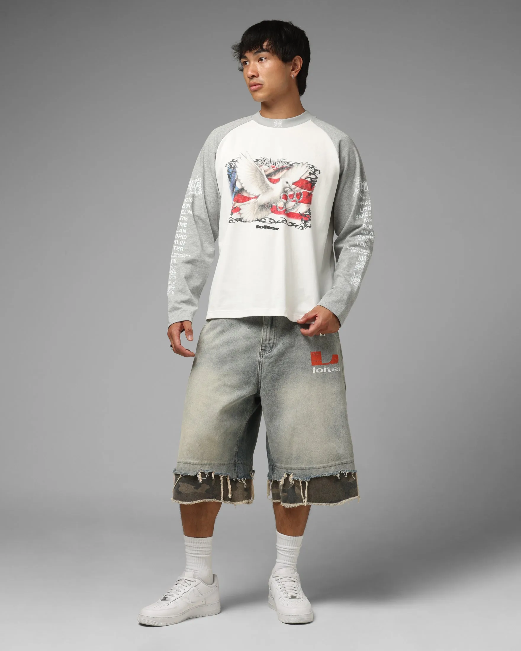 Loiter American Dream Long Sleeve T-Shirt Off White/Grey sold by Culture Kings product image thumbnail 2