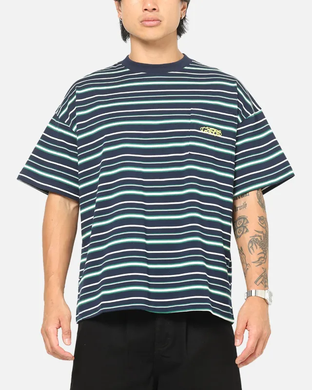 Carre Striped Pocket T-Shirt Navy Stripe sold by Culture Kings