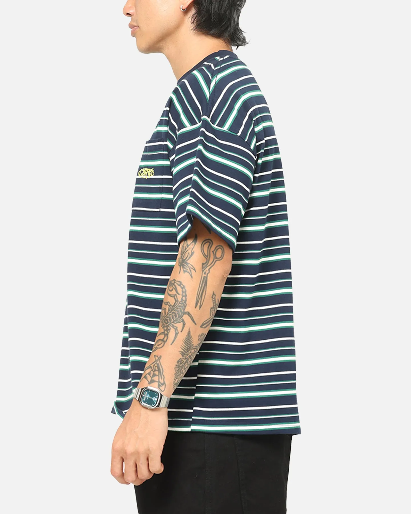 Carre Striped Pocket T-Shirt Navy Stripe sold by Culture Kings product image thumbnail 5
