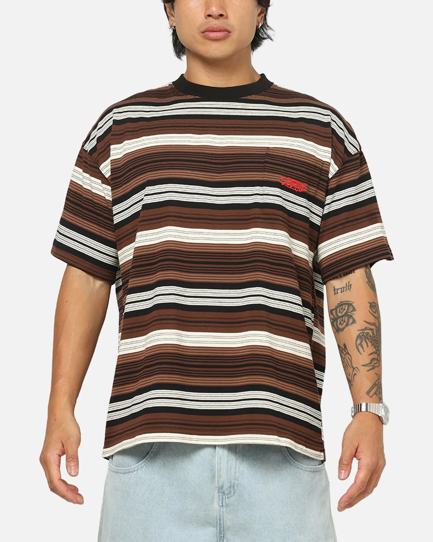 Carre Striped Pocket T-Shirt Brown Stripe sold by Culture Kings