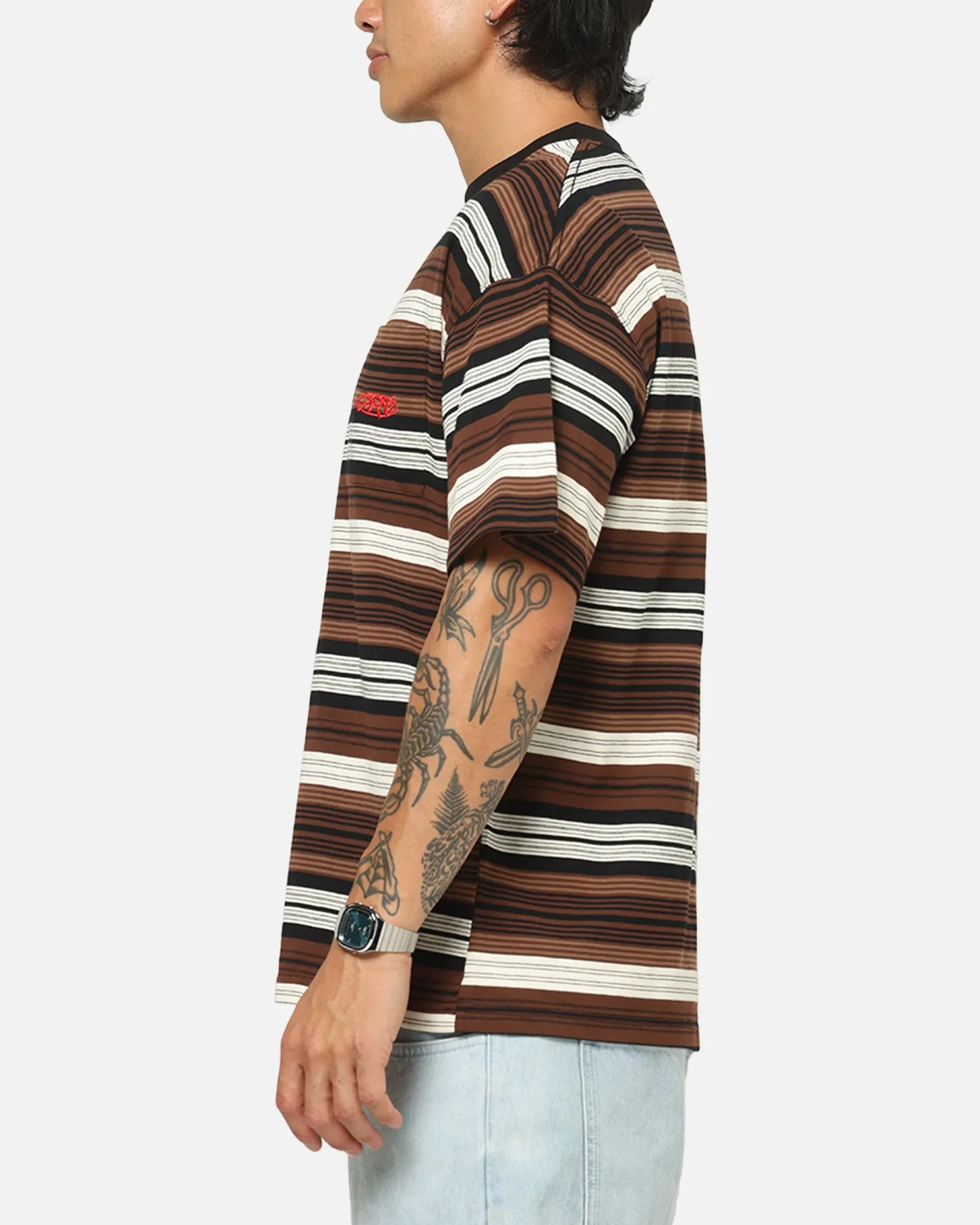 Carre Striped Pocket T-Shirt Brown Stripe sold by Culture Kings product image thumbnail 5
