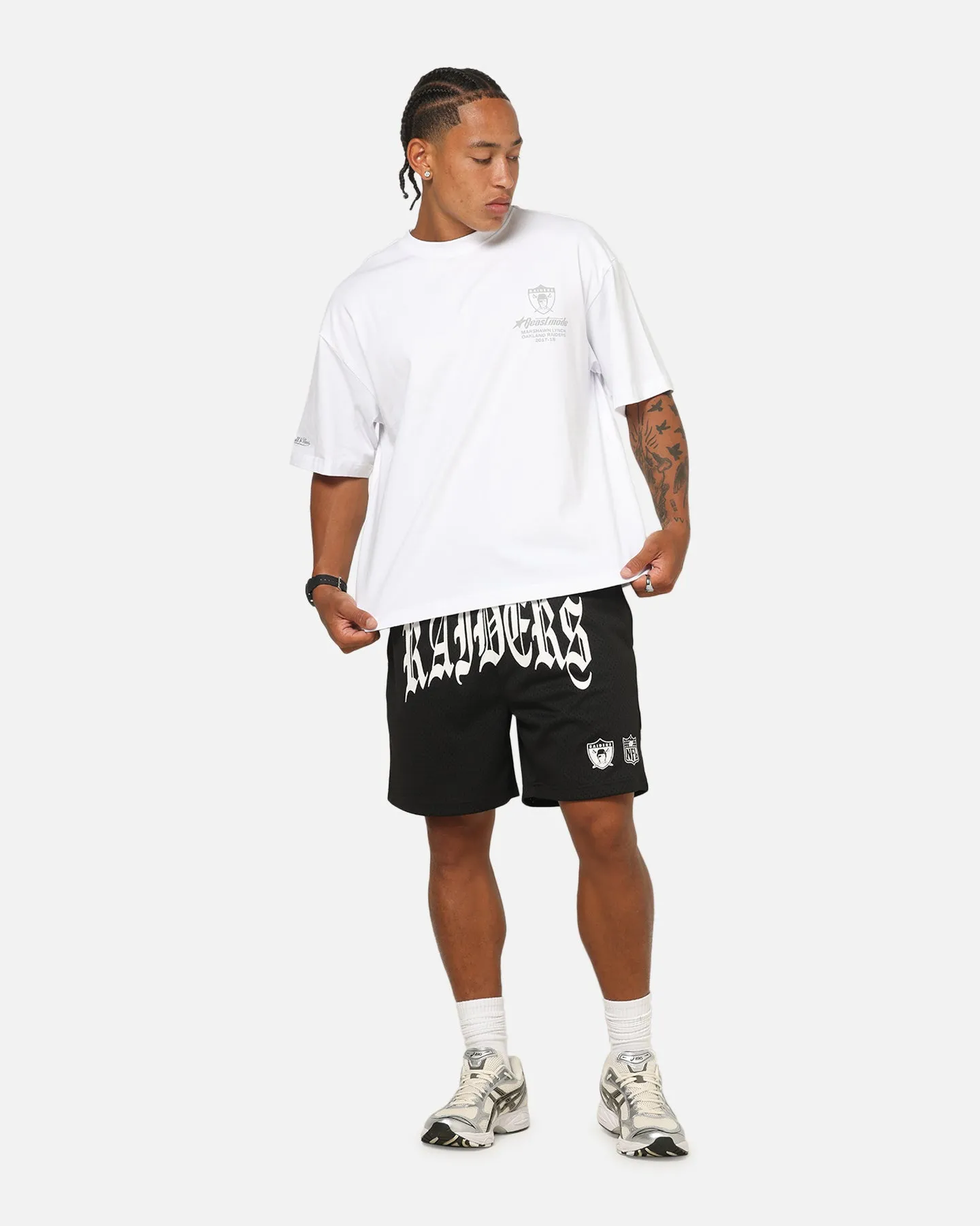 Mitchell & Ness Las Vegas Raiders Arch Script Shorts Black/White sold by Culture Kings product image thumbnail 2