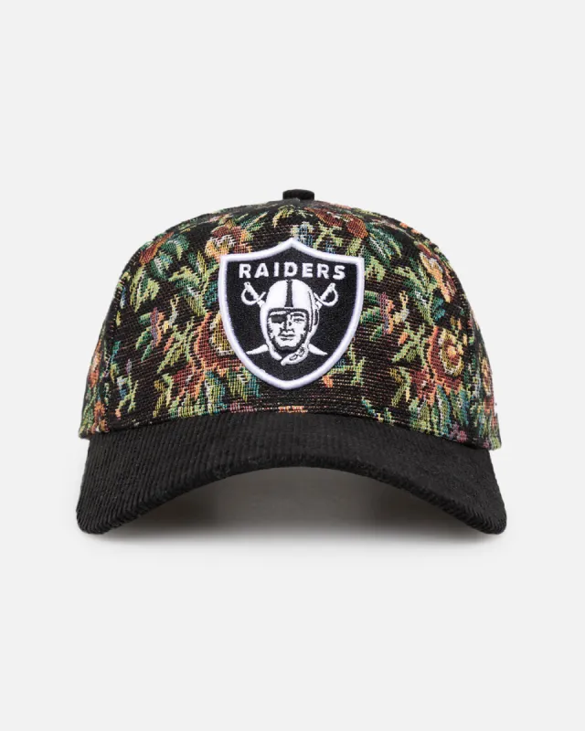 New Era Las Vegas Raiders 'Black Corduroy Floral Tapestry' 9FORTY A-Frame Snapback Tapestry/Black sold by Culture Kings