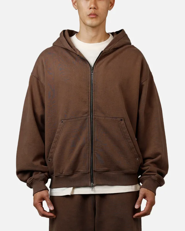 American Thrift Zip Hoodie Washed Brown sold by Culture Kings
