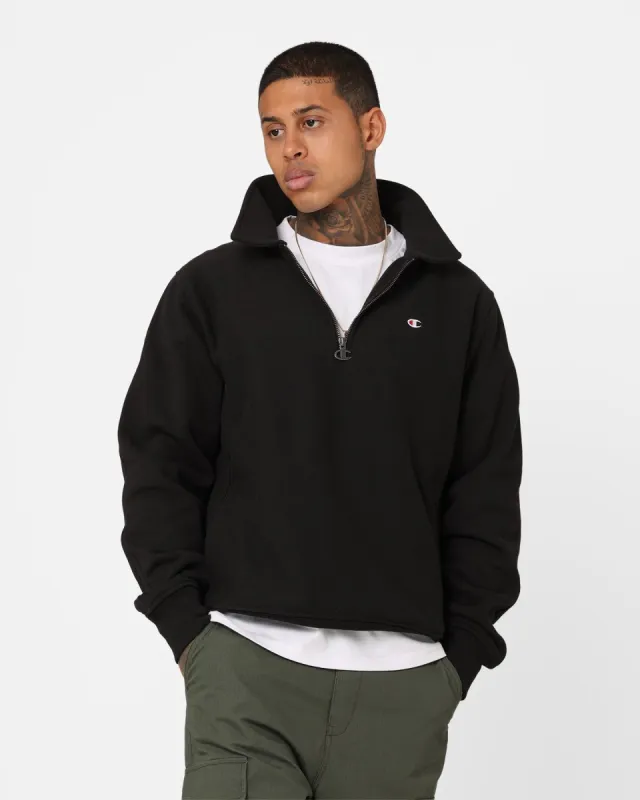 Champion Reverse Weave Level Up Collared Crewneck Black sold by Culture Kings