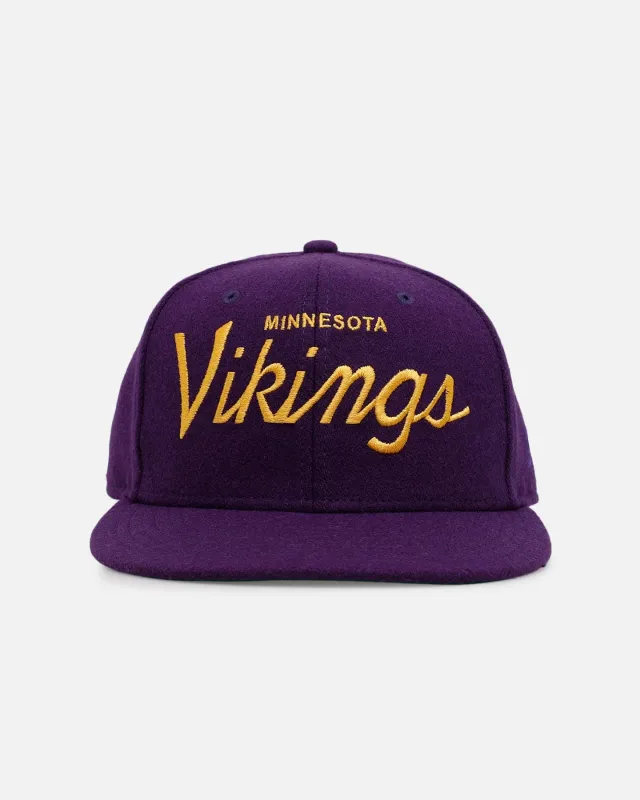 New Era Minnesota Vikings 'NFL Script' 9FIFTY Snapback Official Team Color sold by Culture Kings