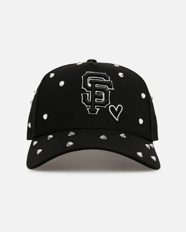 New Era San Francisco Giants 'Black Satin Hearts' 9FORTY A-Frame Snapback Black sold by Culture Kings