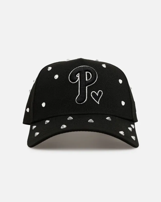 New Era Philadelphia Phillies 'Black Satin Hearts' 9FORTY A-Frame Snapback Black made by New Era