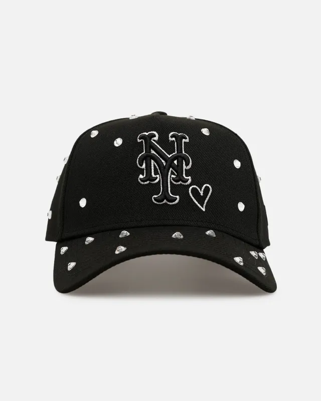 New Era New York Mets 'Black Satin Hearts' 9FORTY A-Frame Snapback Black sold by Culture Kings