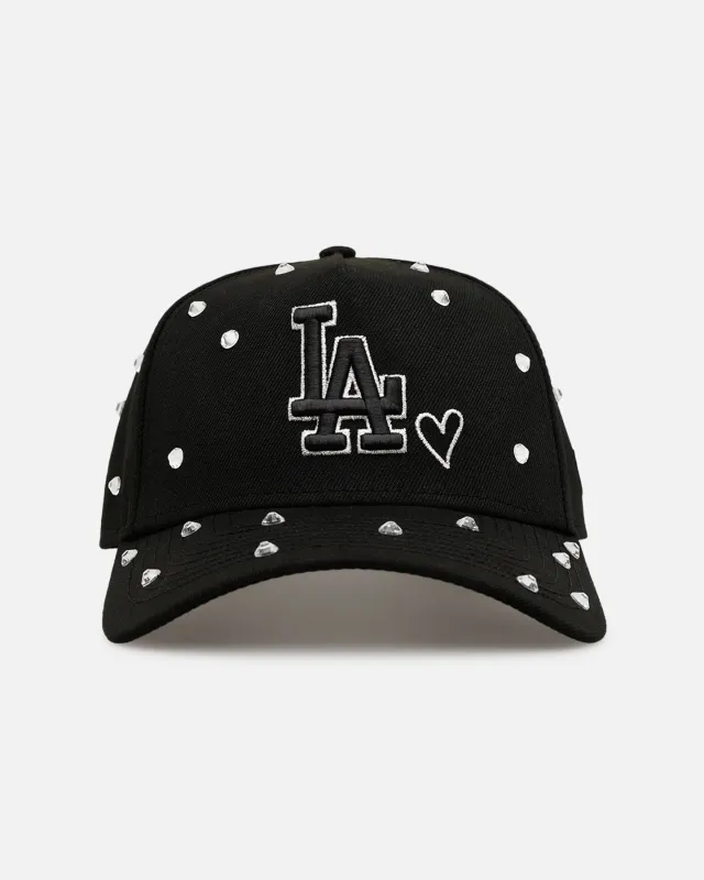 New Era Los Angeles Dodgers 'Black Satin Hearts' 9FORTY A-Frame Snapback Black sold by Culture Kings
