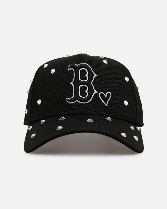 New Era Boston Red Sox 'Black Satin Hearts' 9FORTY A-Frame Snapback Black sold by Culture Kings
