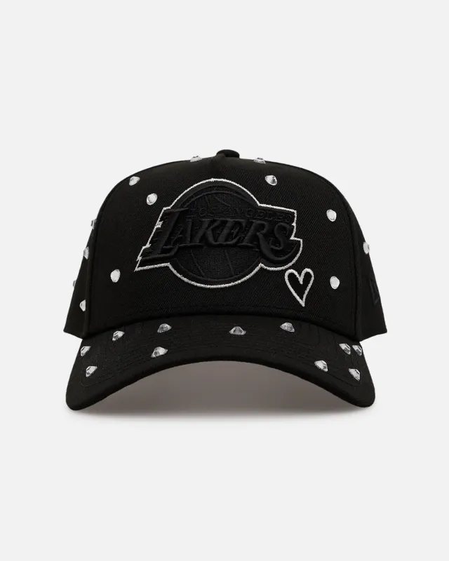 New Era Los Angeles Lakers 'Black Satin Hearts' 9FORTY A-Frame Snapback Black made by New Era