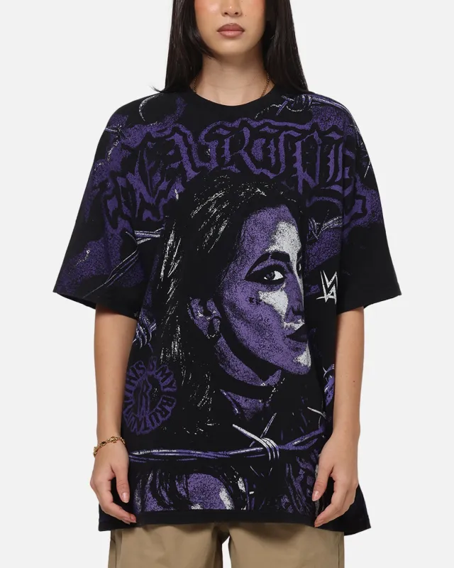 73Studio X WWE Rhea Ripley All Over Print T-Shirt Black Wash sold by Culture Kings