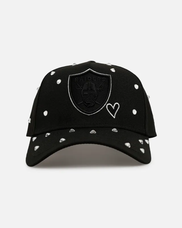 New Era Las Vegas Raiders 'Black Satin Hearts' 9FORTY A-Frame Snapback Black made by New Era
