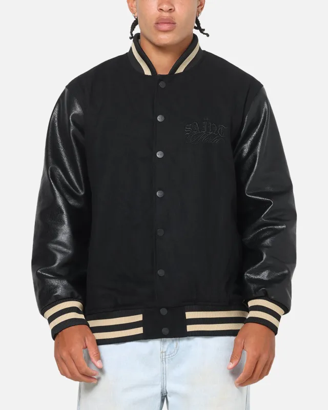 Saint Morta Valhala Varsity Jacket Black made by Culture Kings