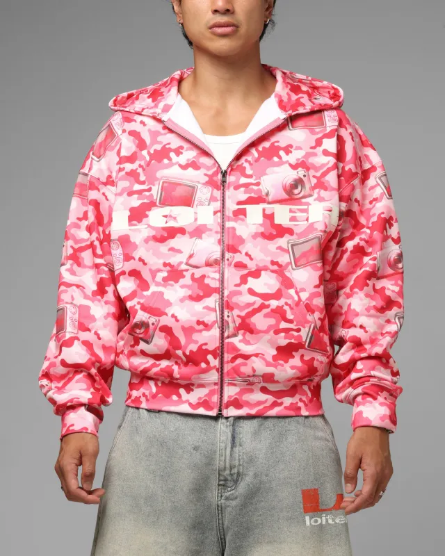 Loiter Digi Camo Zip Hoodie Pink Camo made by Culture Kings