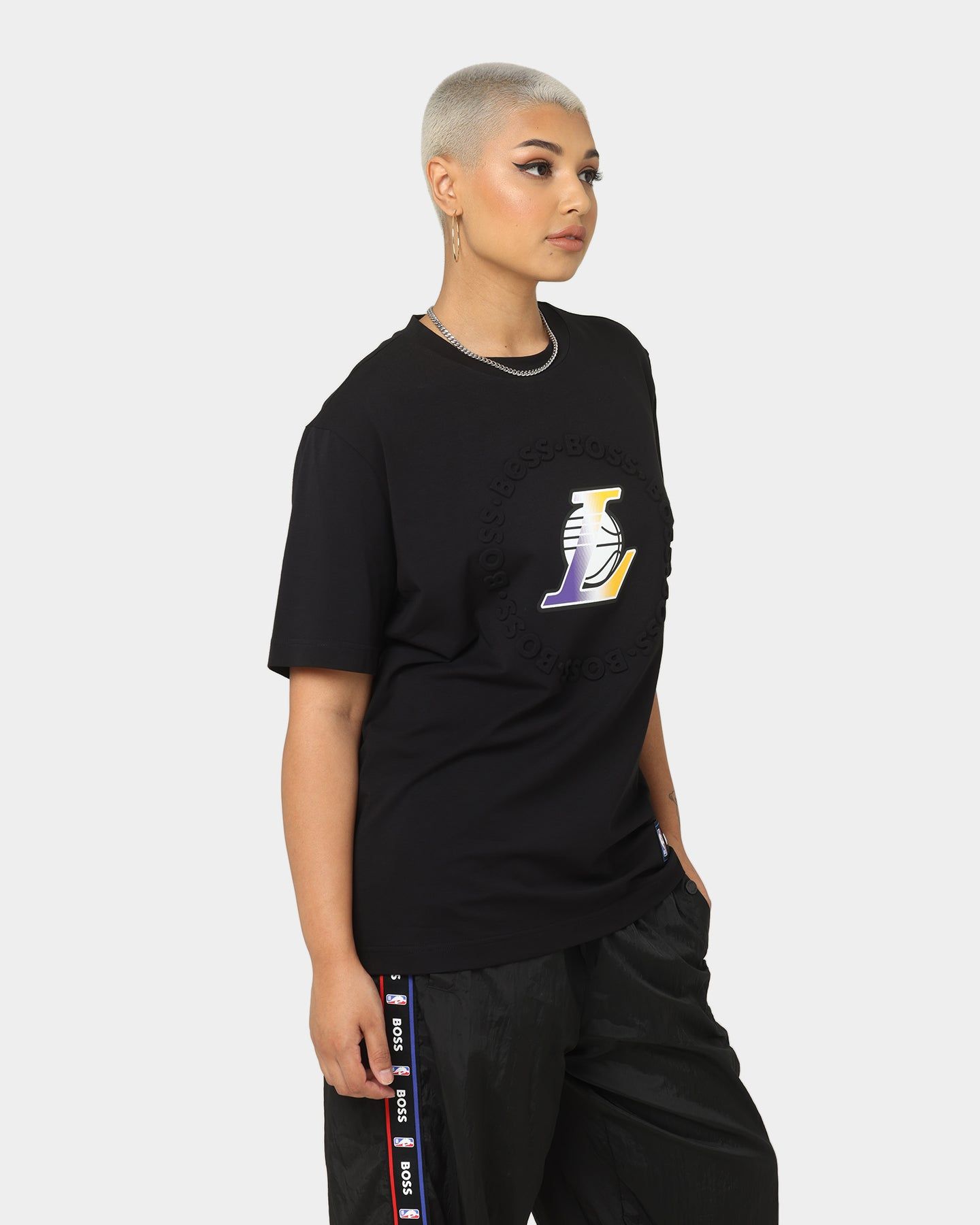 Hugo Boss Hugo Boss X NBA Basic Los Angeles Lakers Short Sleeve T-Shirt Black sold by Culture Kings product image thumbnail 5