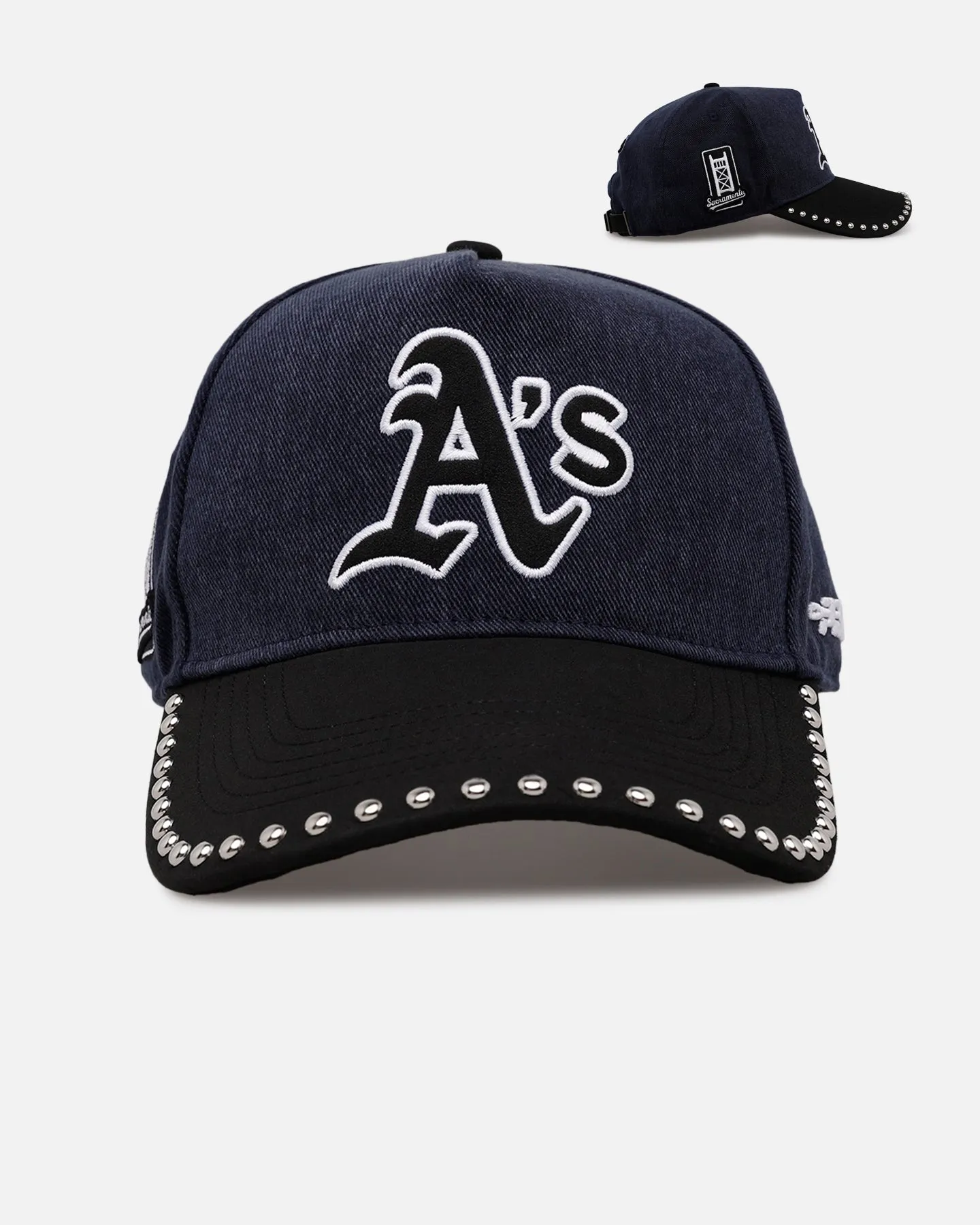 Pro Standard Oakland Athletics 'Polished Hardware' Pro Pinch Strapback Navy sold by Culture Kings