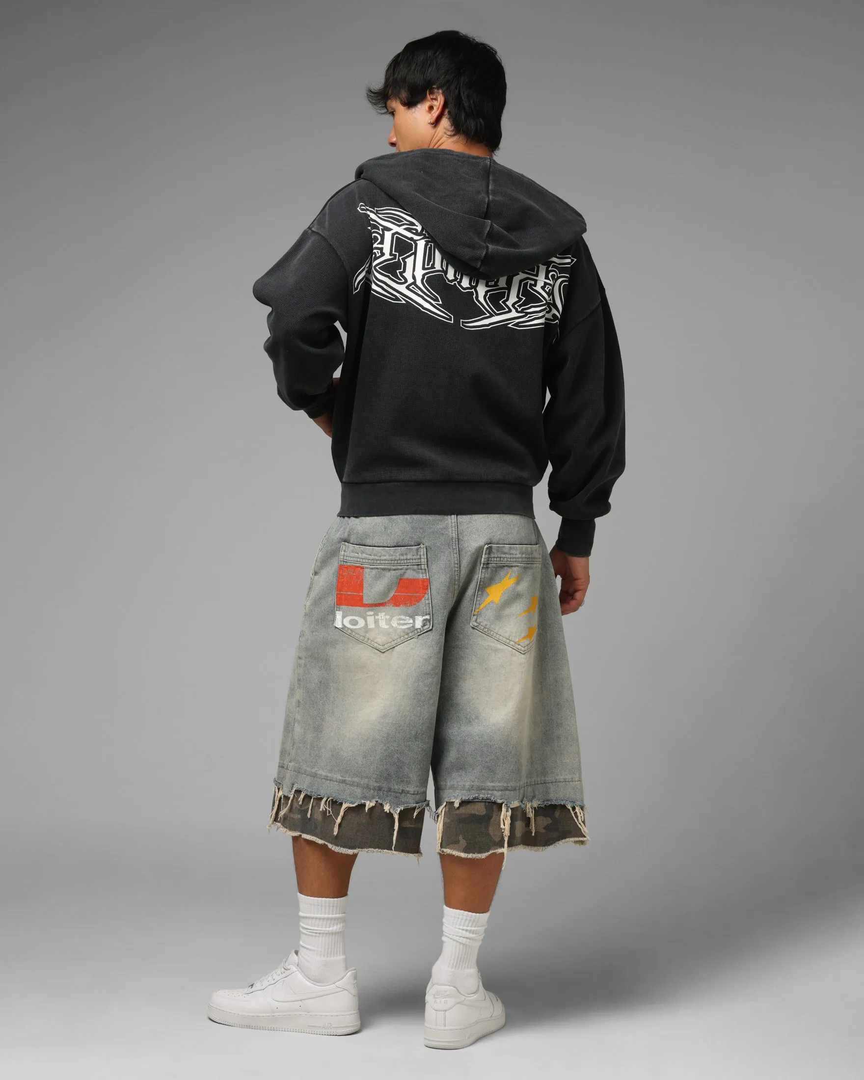 Loiter Waffle Zip Hoodie Black sold by Culture Kings product image thumbnail 4