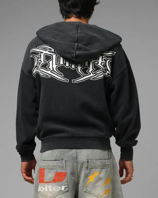 Loiter Waffle Zip Hoodie Black sold by Culture Kings