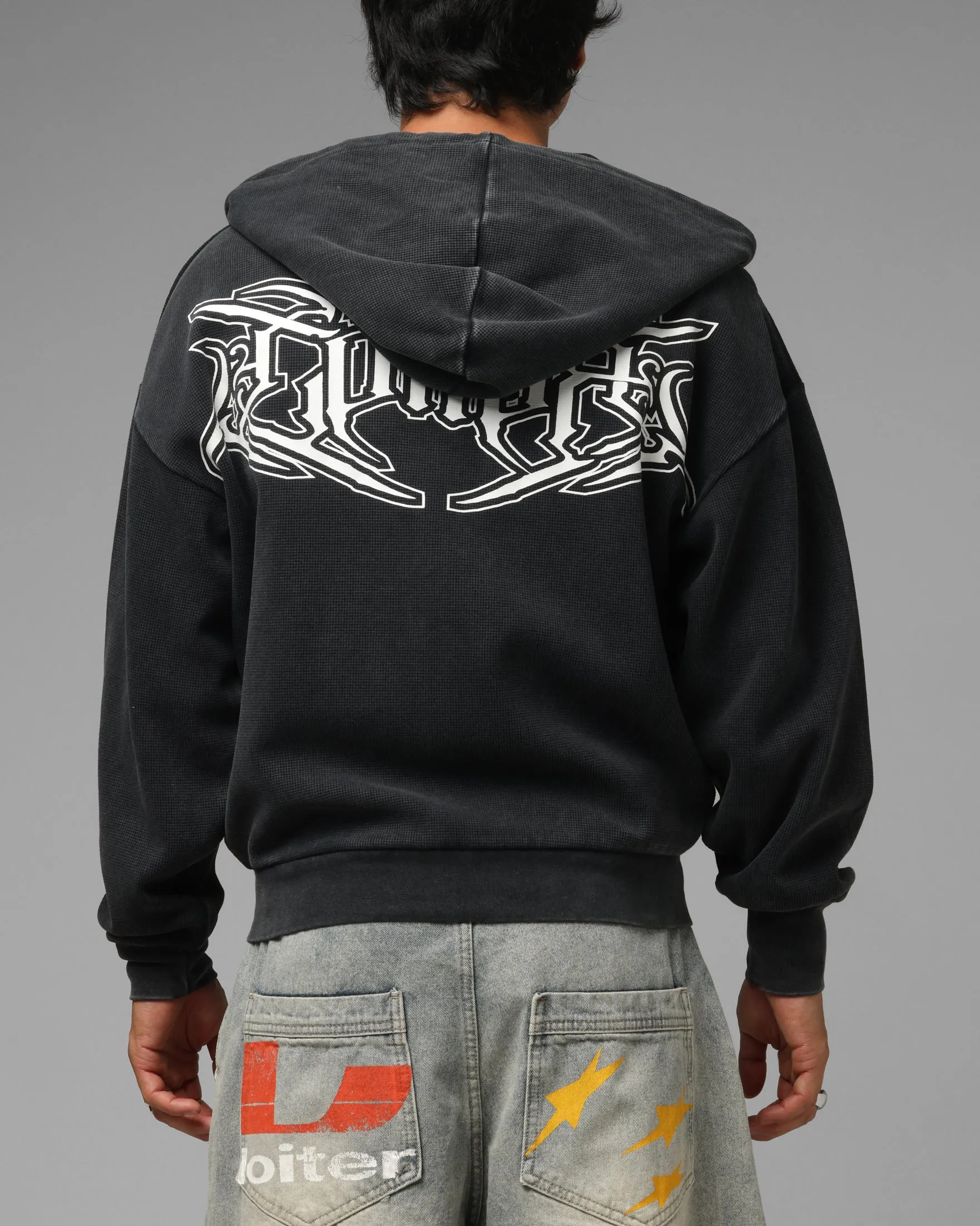 Loiter Waffle Zip Hoodie Black sold by Culture Kings