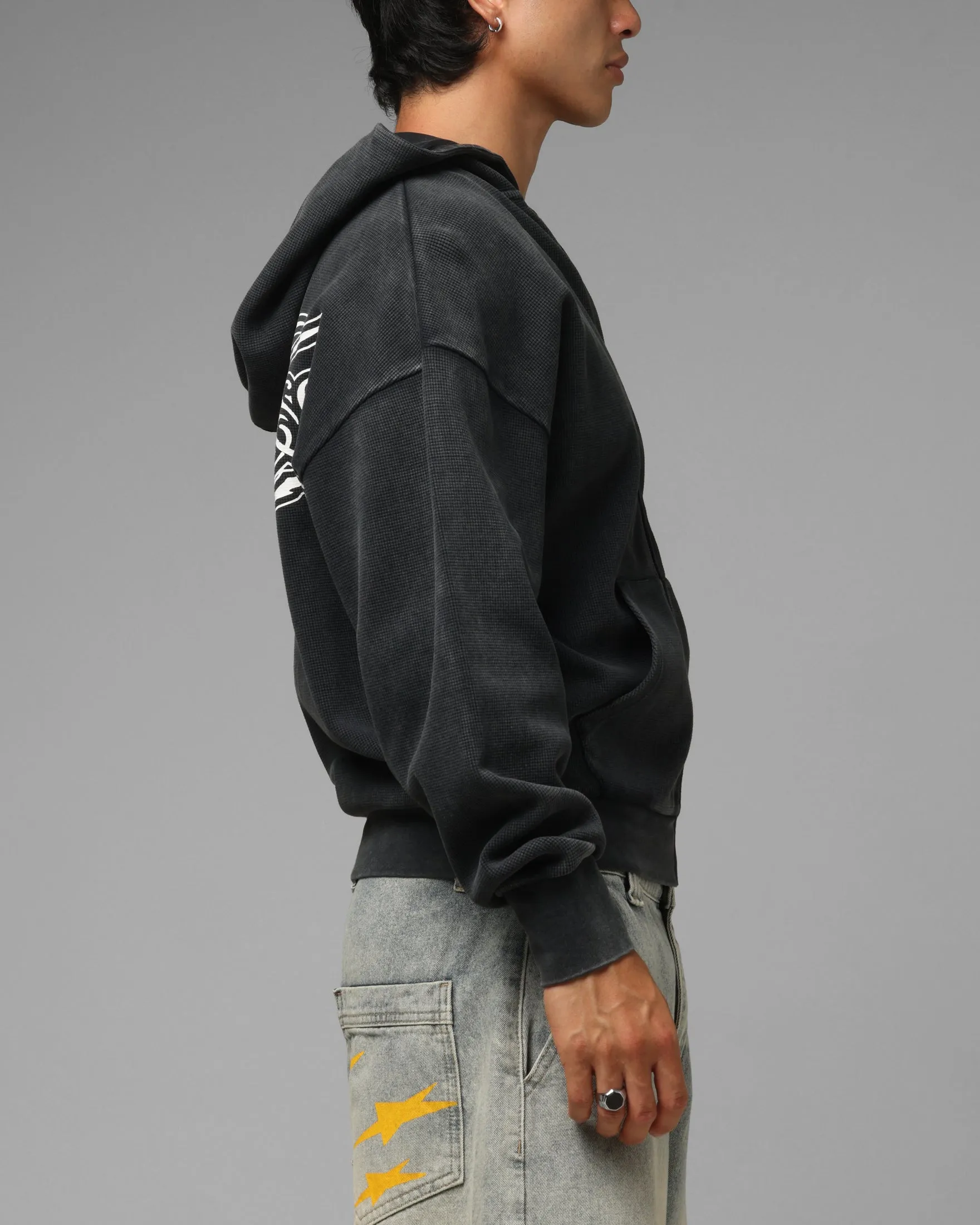 Loiter Waffle Zip Hoodie Black sold by Culture Kings product image thumbnail 5