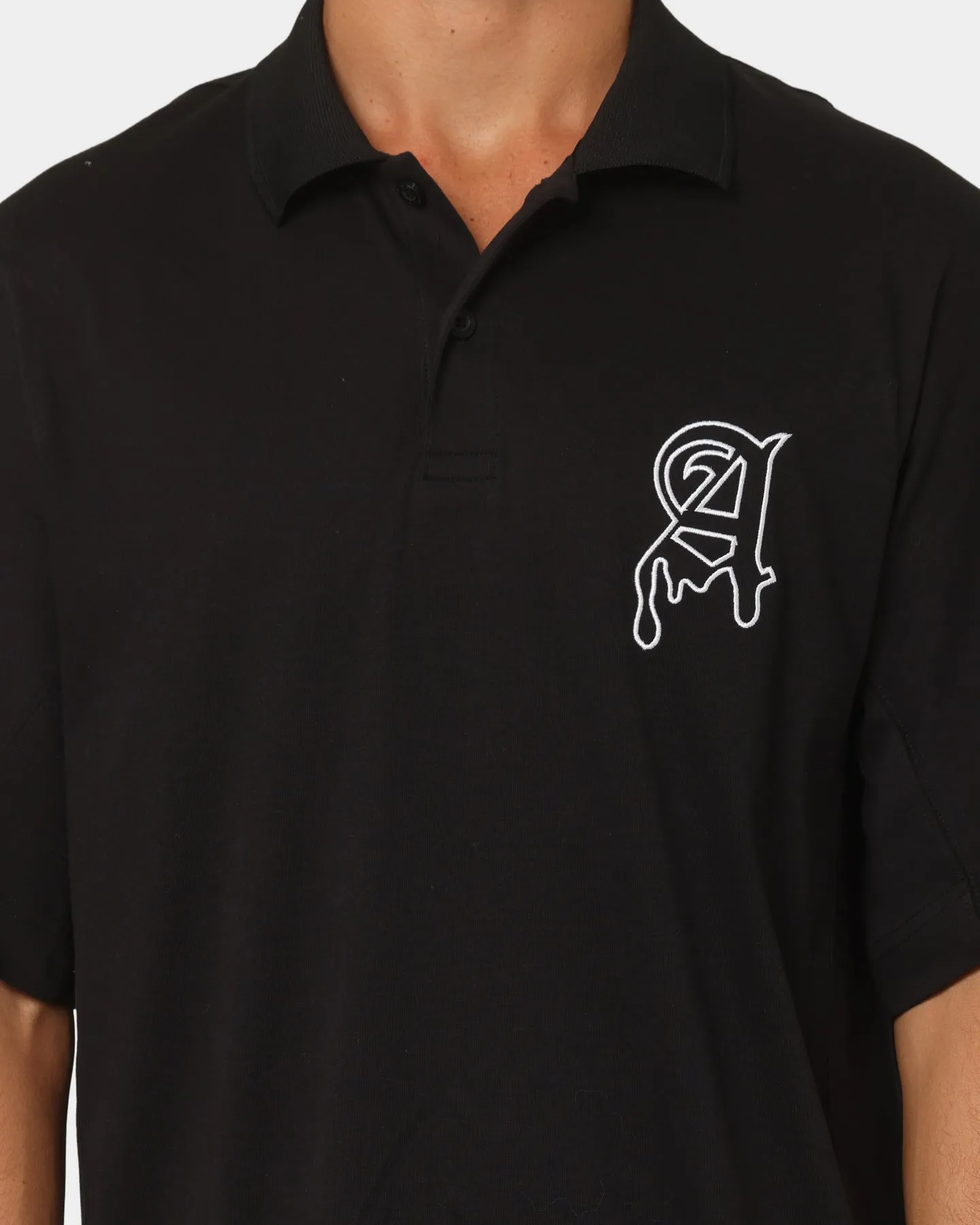 The Anti Order Military Oversized Polo Shirt Black/White sold by Culture Kings product image thumbnail 3