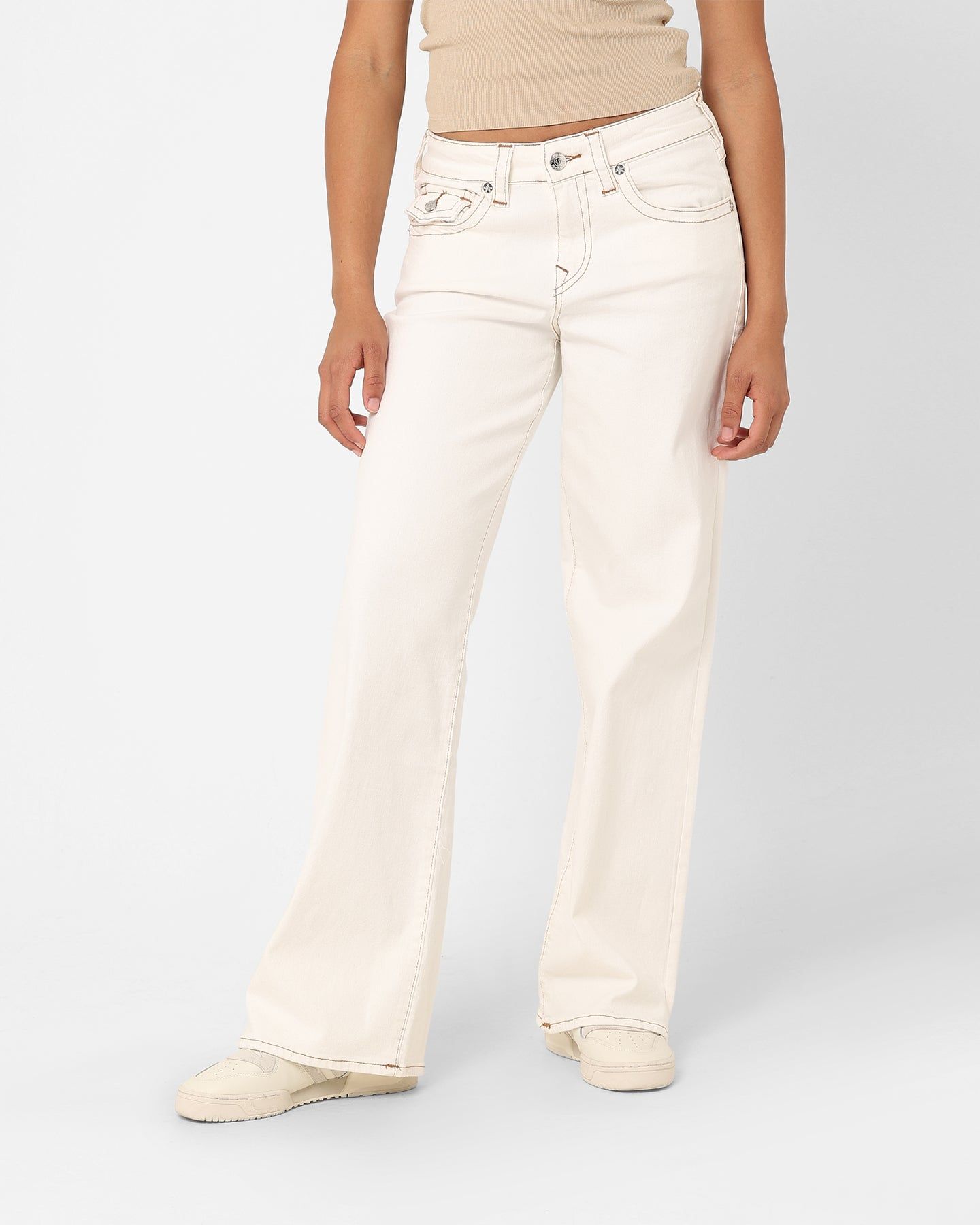 True Religion Women's Low Slung Baggy Jeans Ecru sold by Culture Kings
