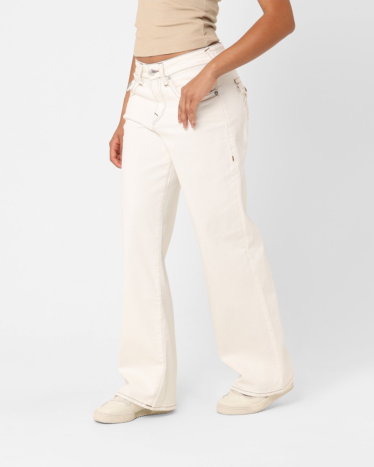True Religion Women's Low Slung Baggy Jeans Ecru sold by Culture Kings product image thumbnail 6