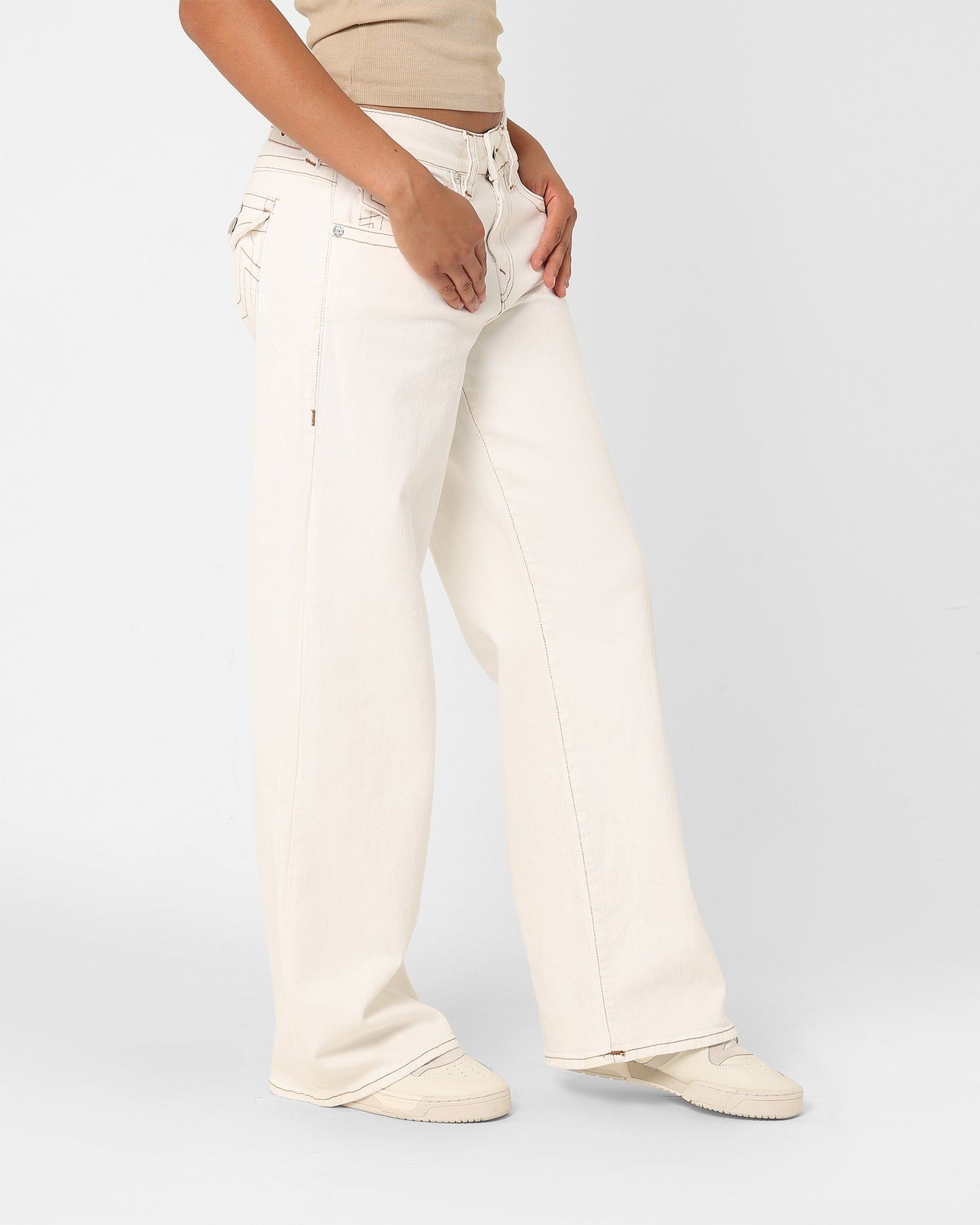 True Religion Women's Low Slung Baggy Jeans Ecru sold by Culture Kings product image thumbnail 5