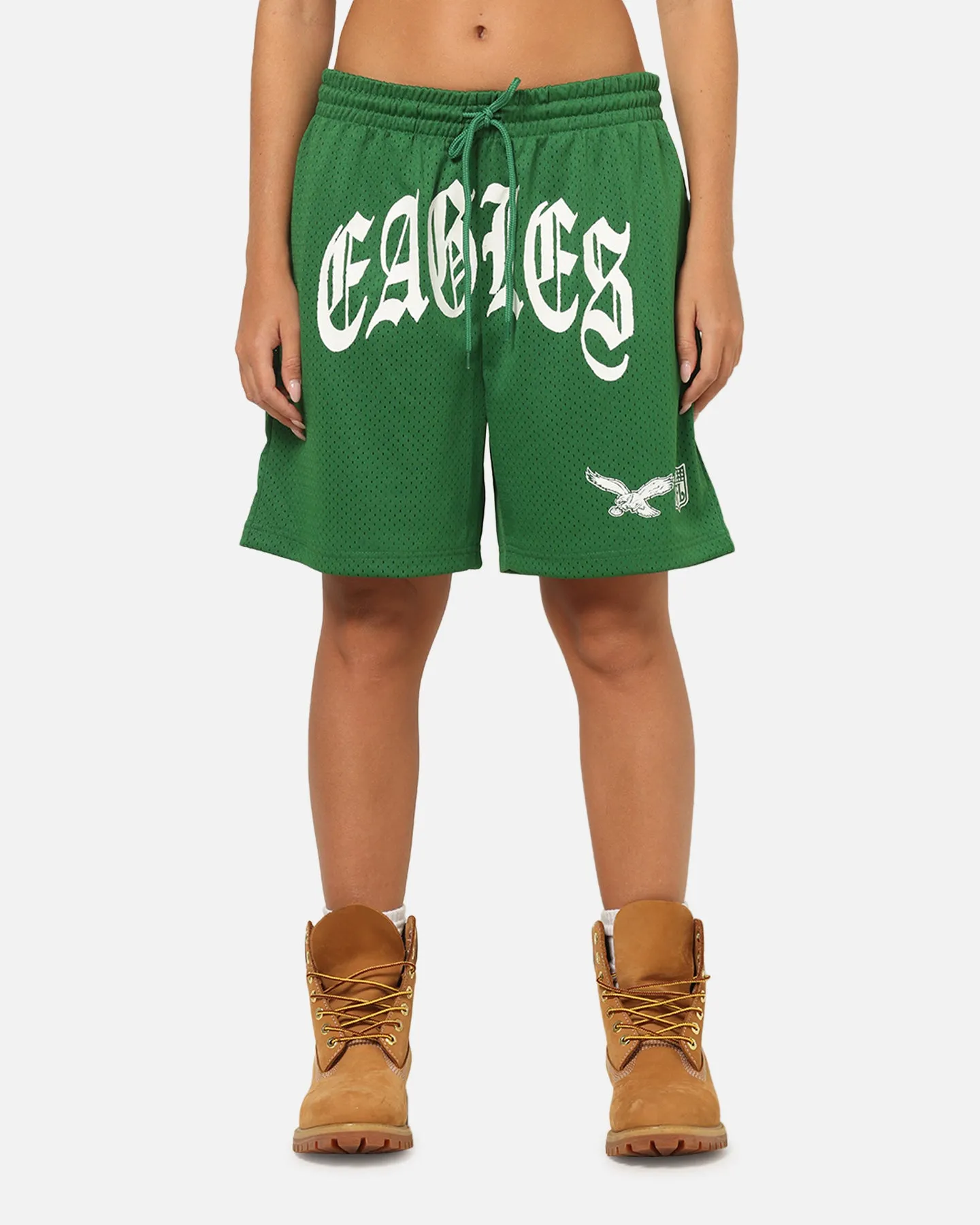 Mitchell & Ness Philadelphia Eagles Arch Script Shorts Green sold by Culture Kings