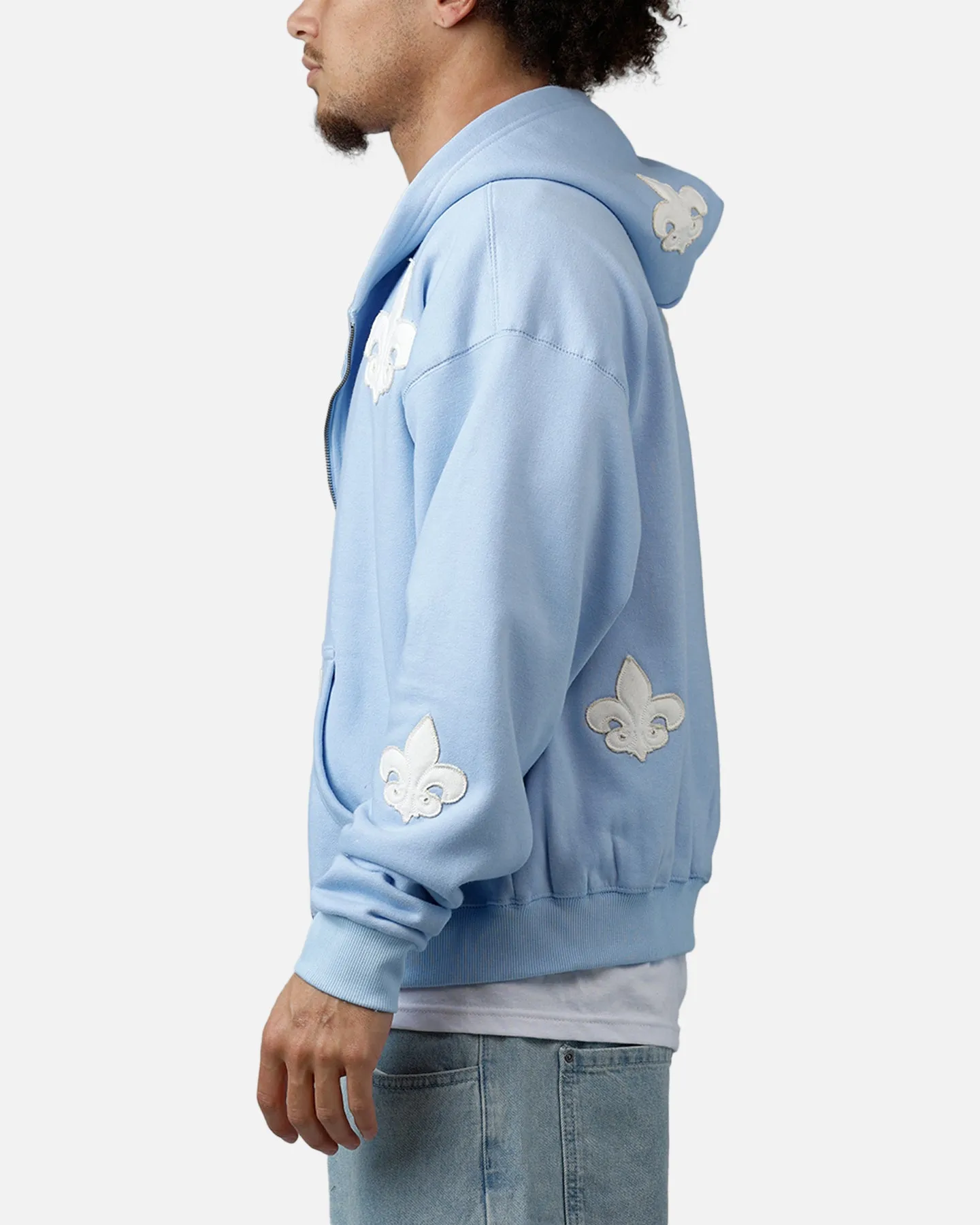 MNML Fleur Zip Up Hoodie Washed Blue sold by Culture Kings product image thumbnail 5