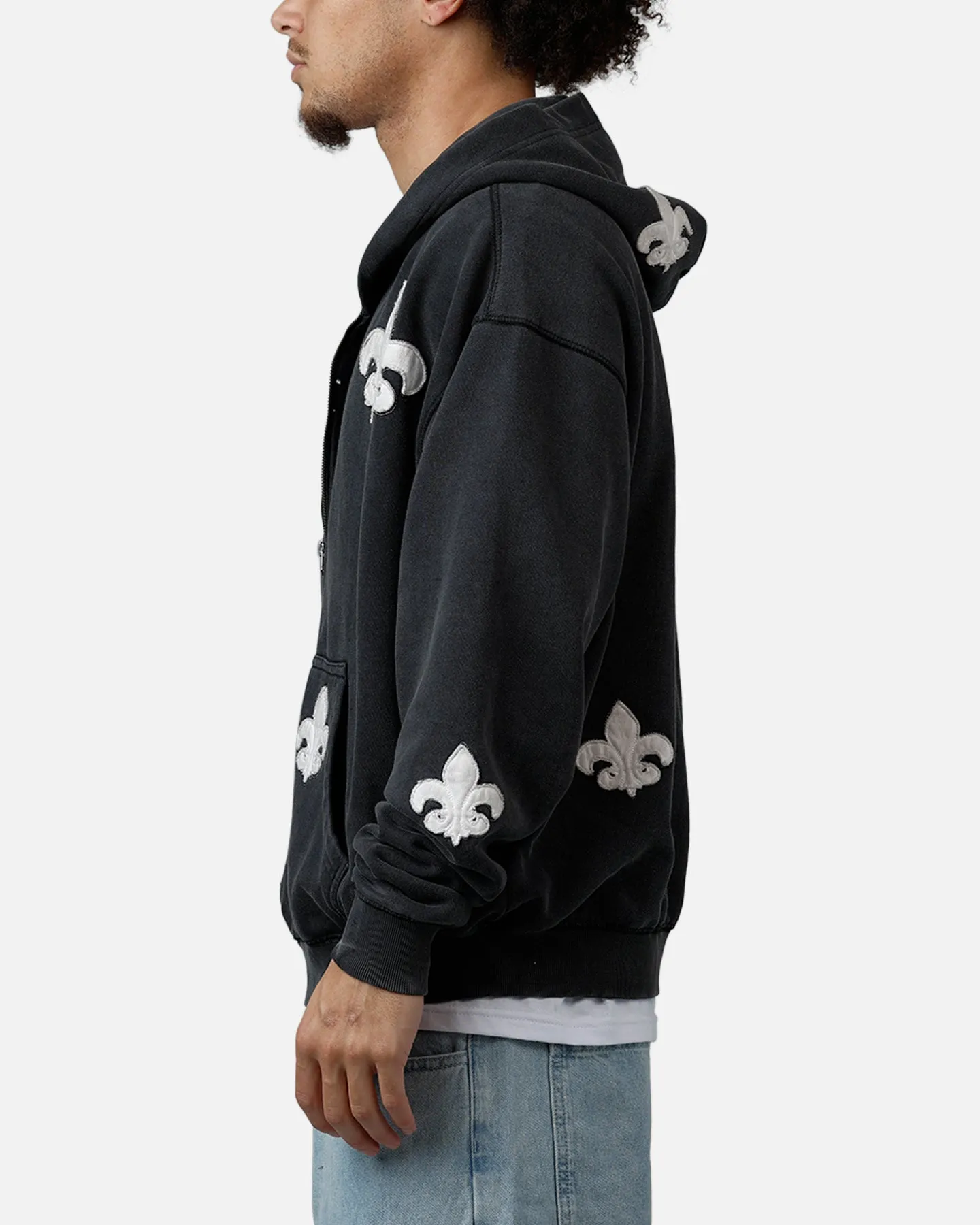 MNML Fleur Zip Up Hoodie Washed Black sold by Culture Kings product image thumbnail 5
