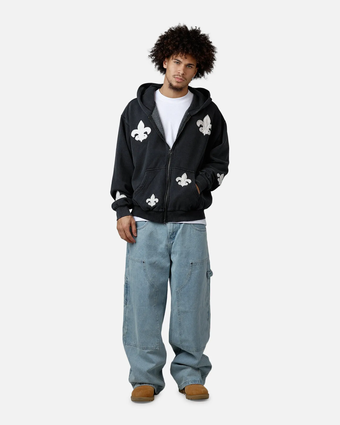 MNML Fleur Zip Up Hoodie Washed Black sold by Culture Kings product image thumbnail 3